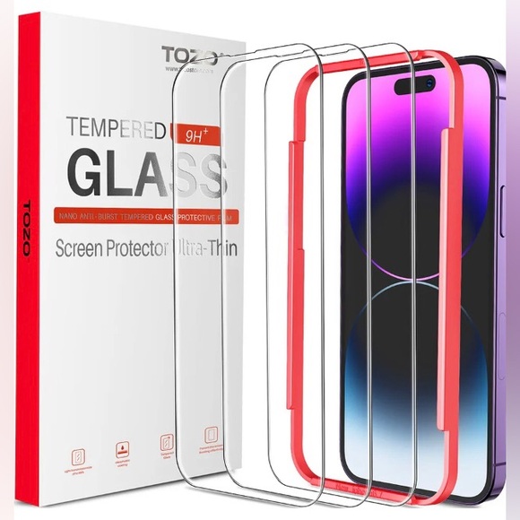 TOZO 5Pack bundle iphone Screen Protector Premium Tempered Glass brand new - Picture 9 of 9